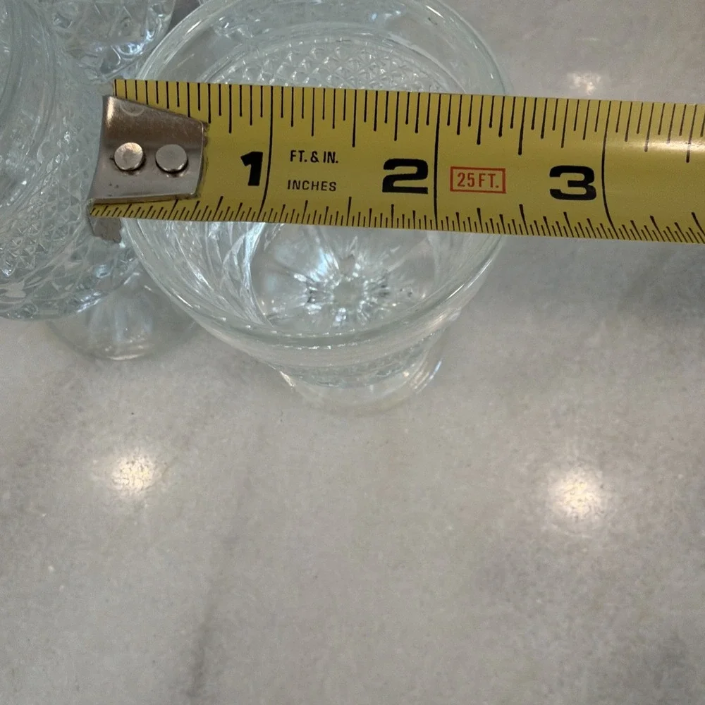 Set of 4 Vtg Wexford Anchor Hocking Glass Water Wine Goblets Diamond Cut‎ ES004